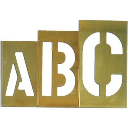 C.H. HANSON 12" Brass Interlocking Stencil Gothic Style Letters, 33 Piece Kit 10167